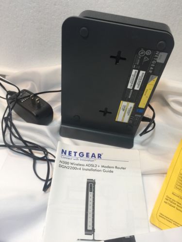 Netgear N300 Wireless ADSL2 + Modem Router DGN2200v4 DSL Cable Fiber