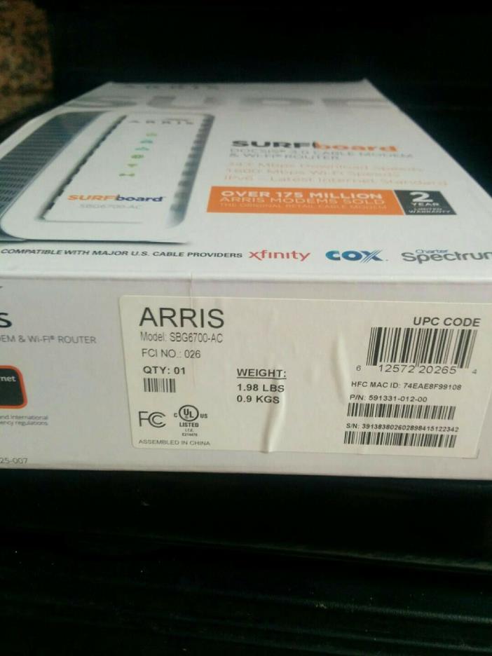 ARRIS Surfboard SBF6700-AC DOCSIS 3.0 Modem1600 Mbps WiFi Router SHIPS FREE