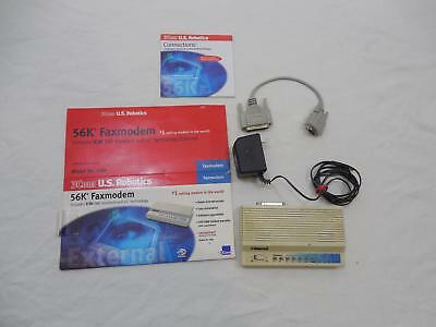 3Com U.S. Robotics 56K External Faxmodem 5686 V.90 Power Supply Serial Cable CD