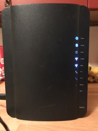 Arris TG1672G/TW Cable Modem 10/100/1000 Wireless Router 2 Telephone Ports USB3