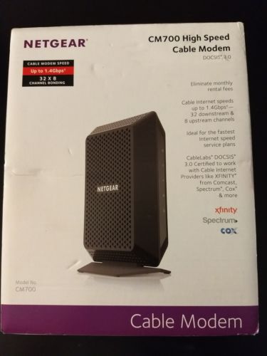 New NETGEAR CM700 (up to 1.4 Gbps) High Speed Cable Modem 32X8 channel bonding
