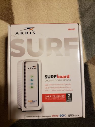 Arris sb6183 cable modem Docsis 3.0 Xfinity Comcast Capable And Approved
