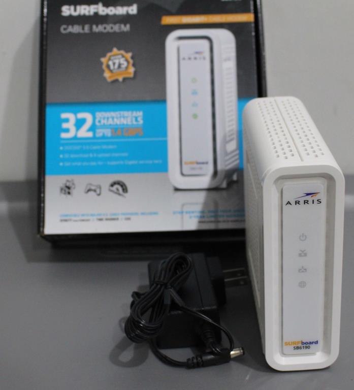 ARRIS SURFboard White SB6190 DOCSIS 3.0 Cable Modem internet computer 1.4gbps