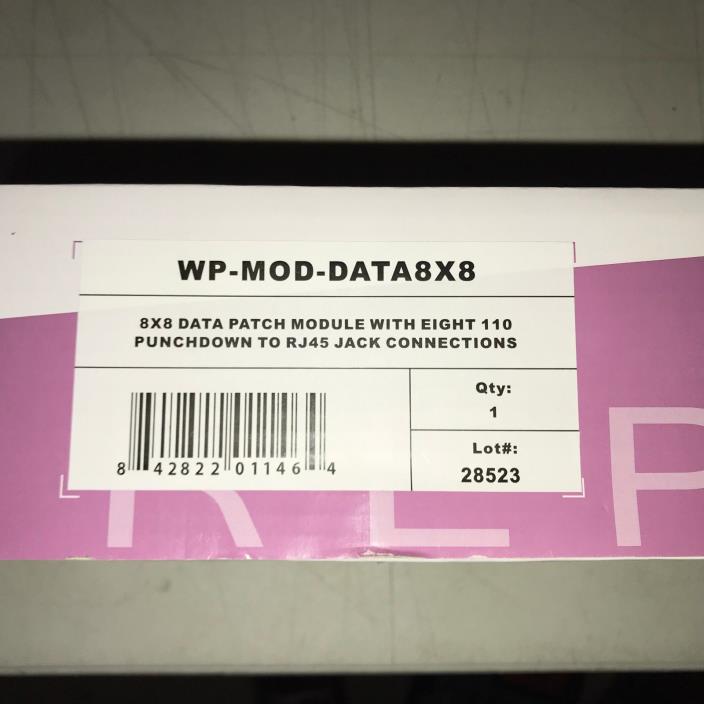 Brand New Wirepath 8 x 8 RJ45 Data Patch Module WP-MOD-DATA8X8