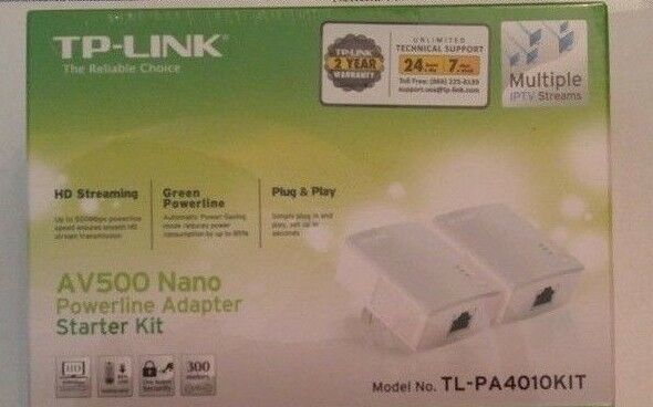 TP-Link AV500 Nano Powerline Adapter Starter Kit, Total of 2 Adapters, TL-PA4010