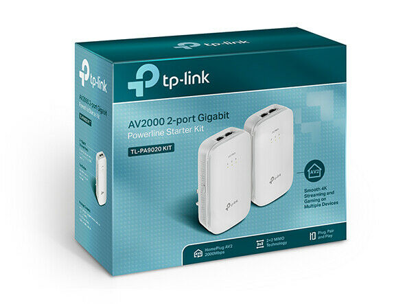 TP-LINK TL-PA9020 KIT AV2000 2-port Gigabit Powerline Starter Kit