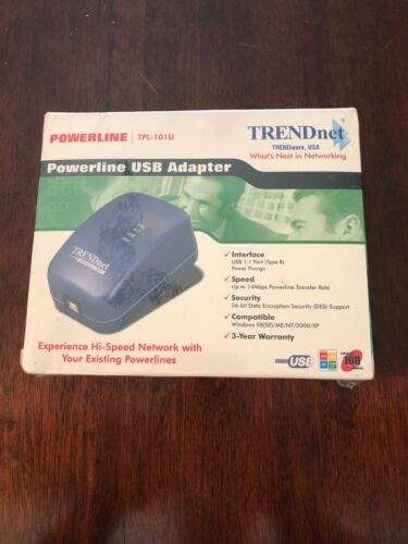 Trendnet TPL-101U Powerline USB Adapter - Blue - Networking -NIP Factory Sealed