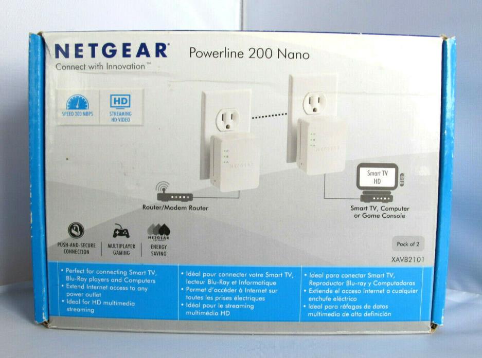 Netgear XAVB2101 Powerline AV 200 Nano Adapter Kit