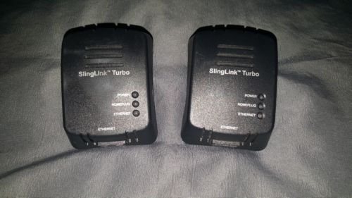2 Sling Media Slinglink Turbo W1 Ethernet Over Power Adapter