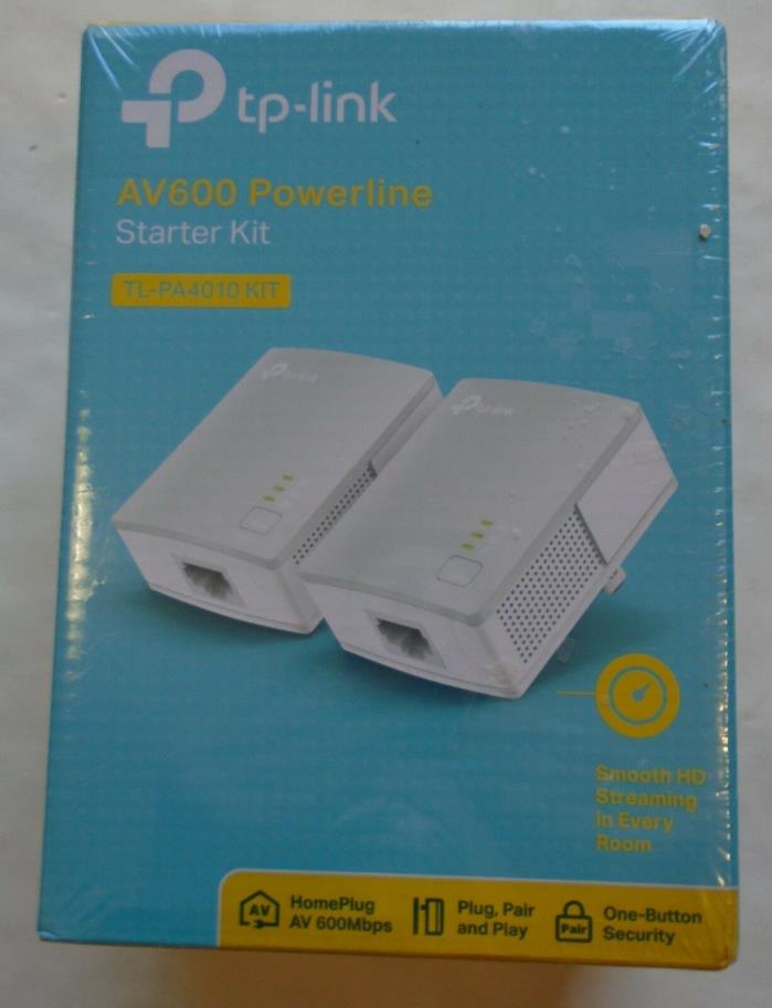 Sealed TP-Link TL-PA4010KIT AV600 Nano Powerline Ethernet Adapter Starter Kit