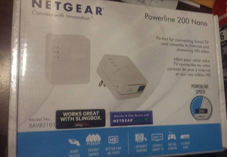 NETGEAR XAVB2101-100PAS Powerline Av 200 Nano Kit New Sealed