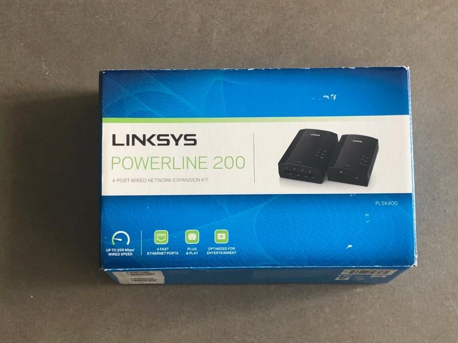 Cisco Linksys Routers PowerLine Adapters PLE400 + PLS400 4 Port (PLSK400-NP)