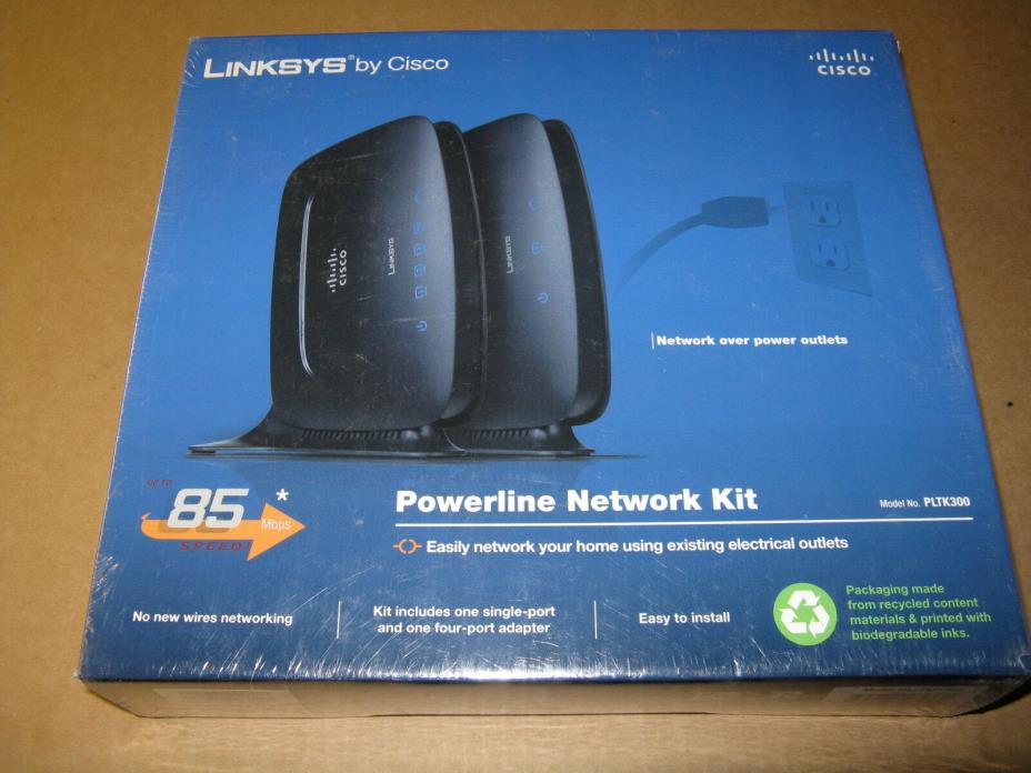 Linksys by Cisco PLTK300 Powerline High Speed Network Kit Brand New NIB