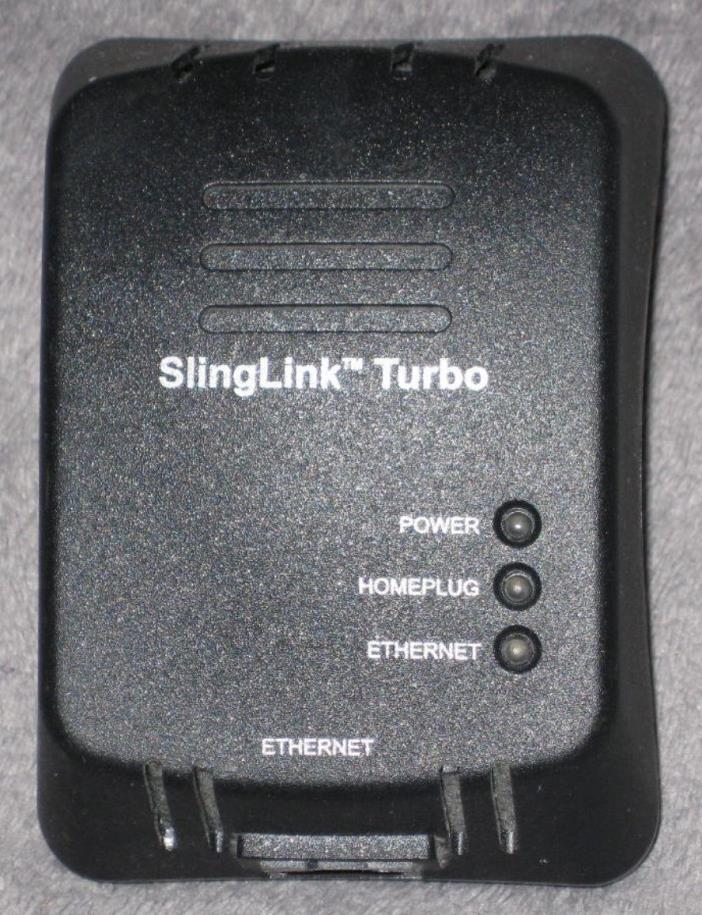 Slinglink ~ Turbo W1 Ethernet Homeplug Adapter SL300-100 Sling Media~GC