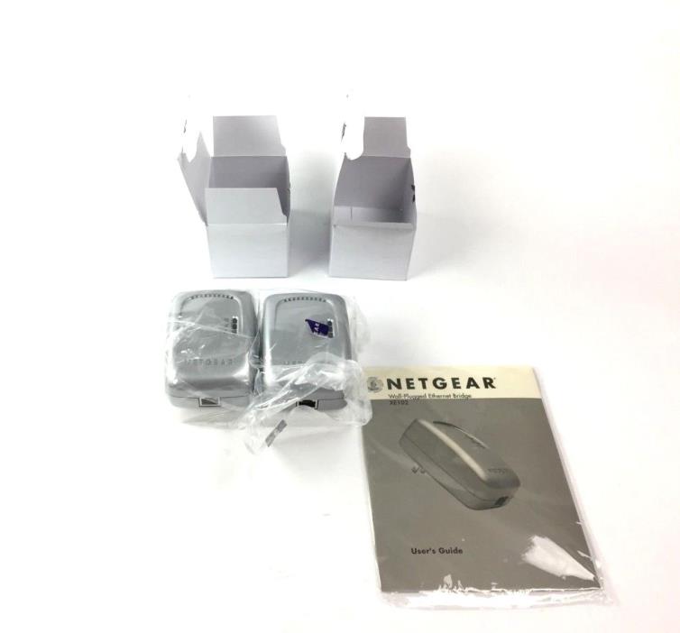 Netgear XE102 Wall-Plugged Ethernet Bridge Powerline Adapter(One Pair)