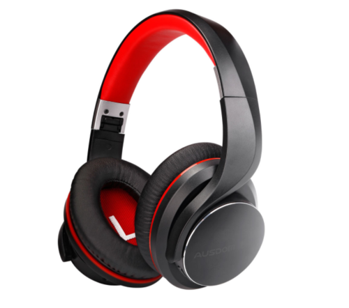 Ausdom AH3 High-end Wireless Apt-X Low Latency Bluetooth Headphone Black & Red