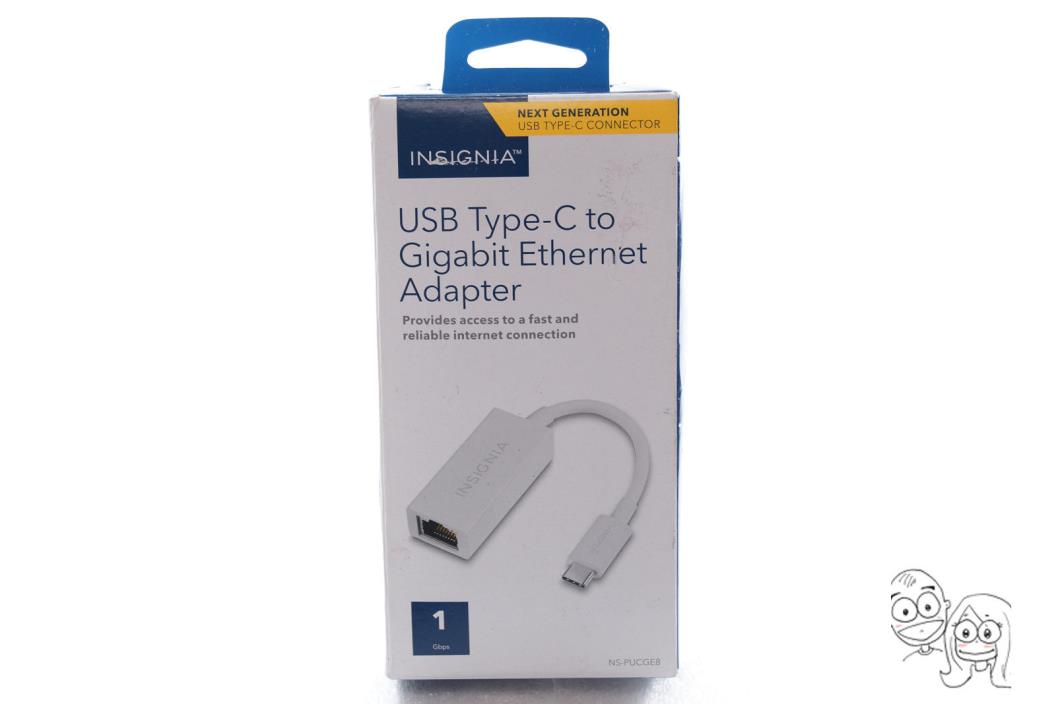 Insignia- Usb Type-c To Gigabit Ethernet Adapter - White - Open Box Excellent