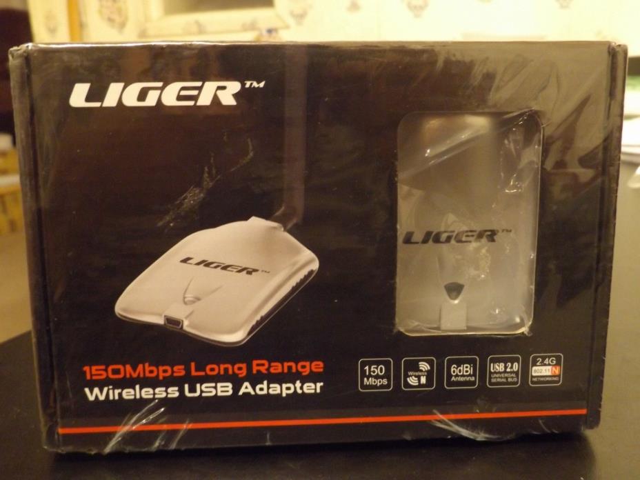 LIGER 150Mbps Long Range Wireless USB Adapter 2.4G, Win7,8,10,Vista,XP, Linux