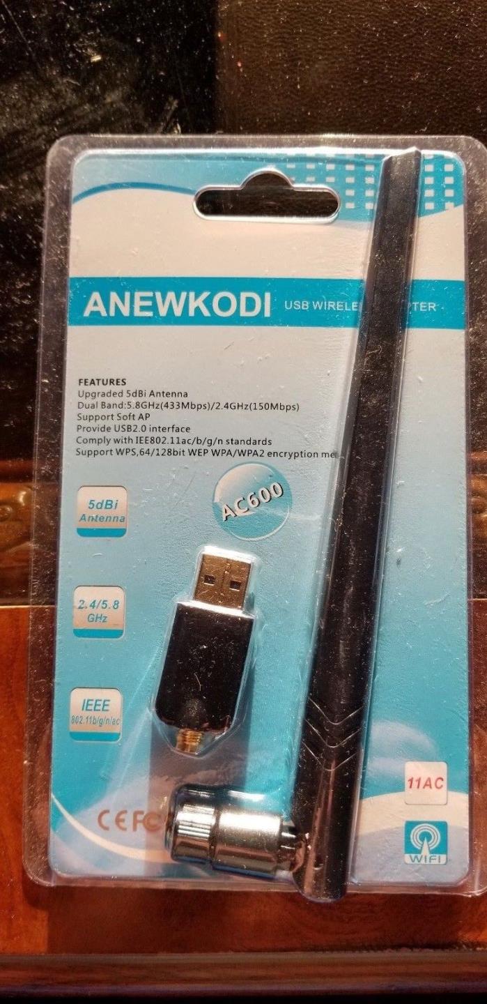 Anewkodi Wireless USB Adapter AC 600Mbps Dual Band Wifi Network 802.11 N G B