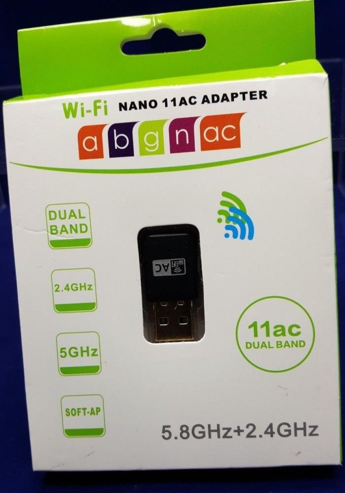 Wi-fi Nano 11AC Adapter 2.4GHz + 5.8GHz 802.11b/g/n/a/ac