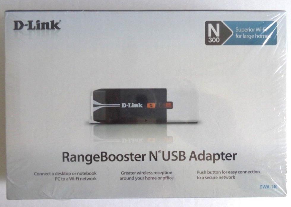 D-Link N300 RangeBooster N USB Adapter DWA-140 Wi-Fi NEW Sealed Box Signal Boost
