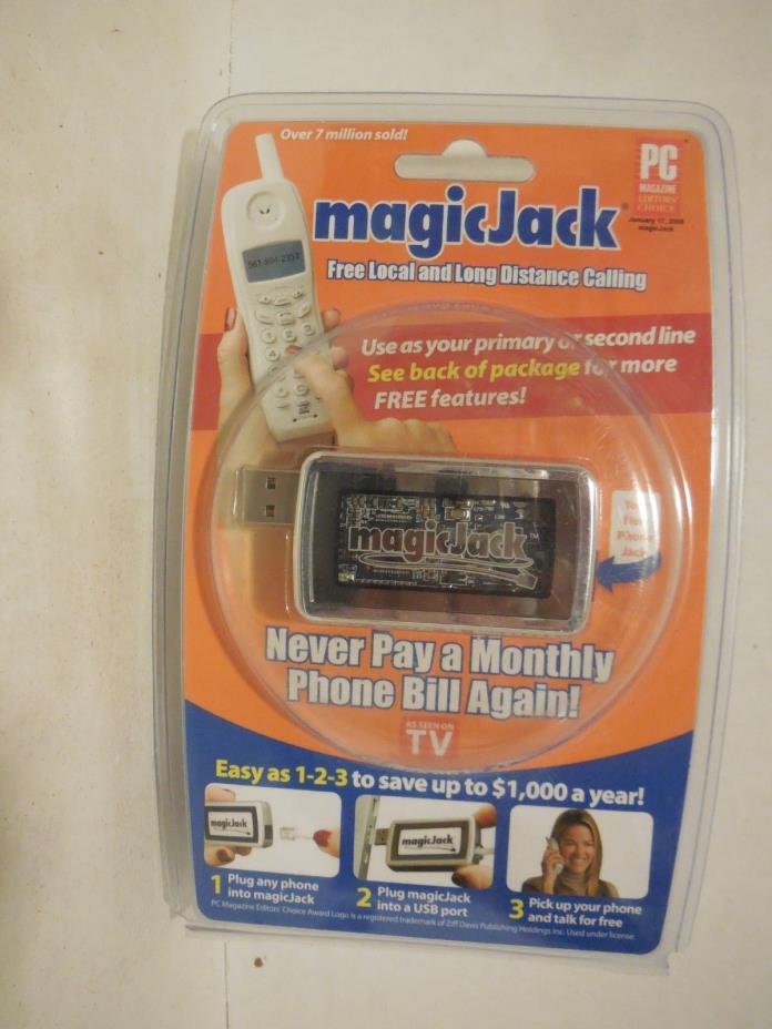 Original MagicJack USB PC to Phone Jack As Seen On TV New Factory Sealed