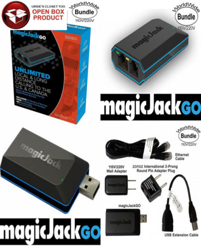 MagicJack Go Digital Phone Service with USA - International WorldWide Dual...