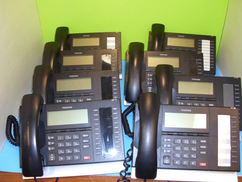 Lot of 9 Toshiba DP5022-SDM Phones & 3 Plantronic CS55 Wireless Headset Systems