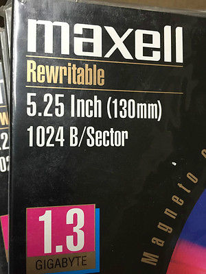 MAXELL 1.3 GB  5.25 INCH OPTICAL DISK MA132-SO #622210 Free Shipping!!!