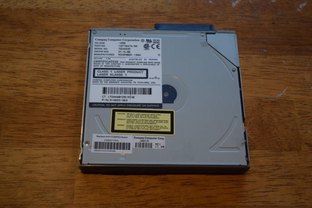 Compaq CD ROM Drive for Laptop p/n 1977047A-50 & 169007-001