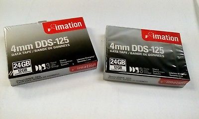 (2) Imation 4 mm DDS-125 Data Tapes 24GB/12GB Factory sealed
