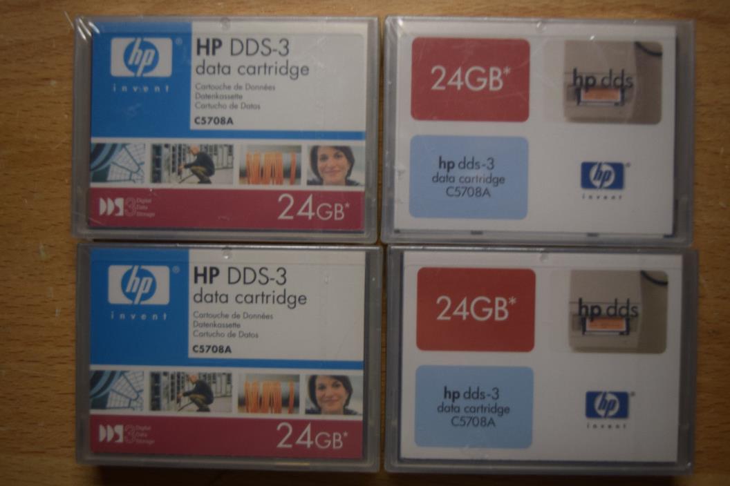 HP DDS-3 24GB Data Cartridge C5708A - NEW |Lot of 4|