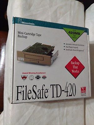 Sealed Brand New FileSafe TD-420 NOS NIB Mountain Cartridge Tape Drive Backup