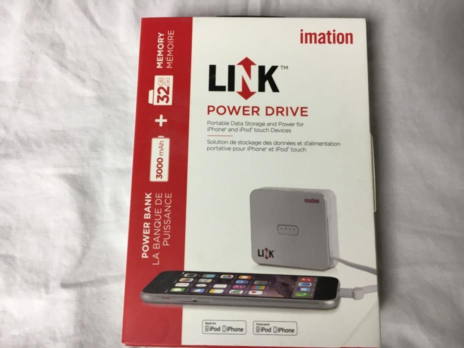 Imation LINK Power Drive Portable 32GB Power & Data Storage for Apple devices