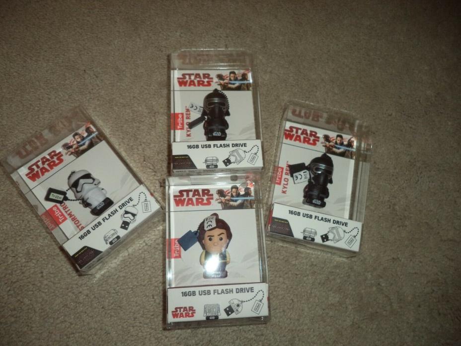 4 Star Wars 16GB USB Flash Drive Han Solo stormtrooper  Kylo Ren 64gb new 1/2$