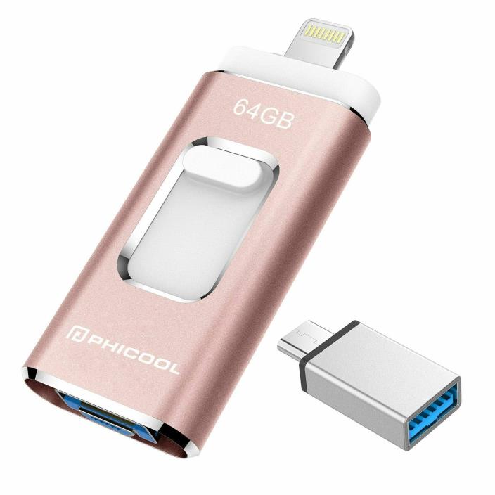 Photo Stick Compatible for iPhone Flash Drive 64 GB iOS Flash Drives for iPho...
