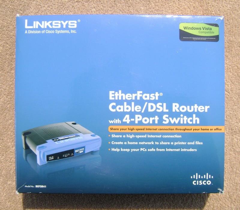 LINKSYS Instant Broadband EtherFast Cable DSL Router 4-Port BEFSR41 AC ADAPTER