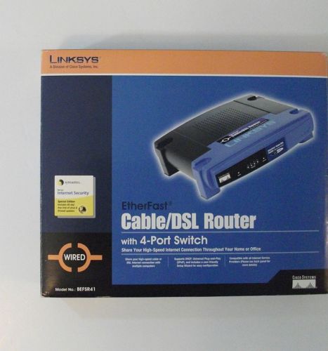 LINKSYS NEW 4-port switch Cable DSL ROUTER Model BEFSR41