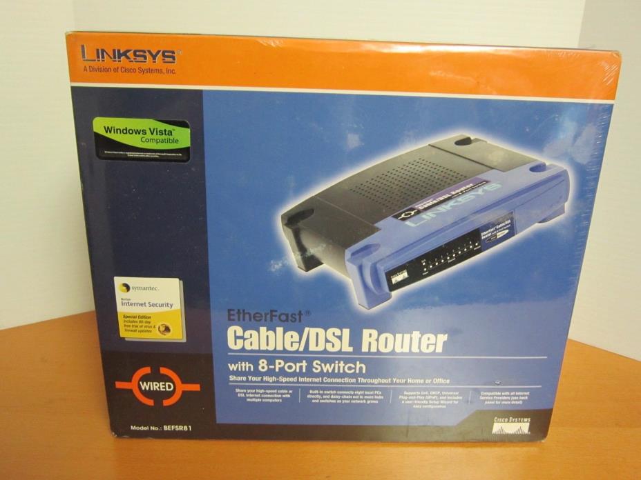 Linksys - Cable / DSL Router (Wired) Model: BEFSR81 - Sealed / Unused