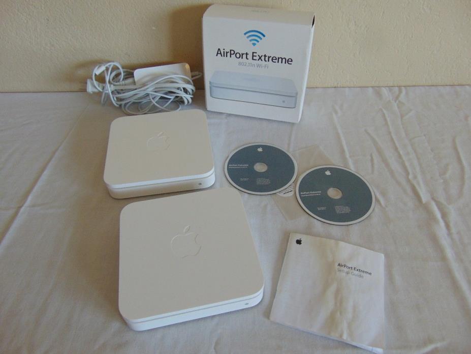 Lot of 2 Apple AirPort Extreme Base Station Router w/ Power Cord