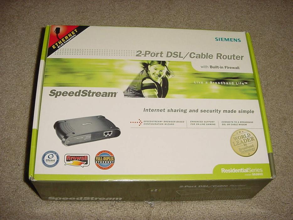 Siemens SpeedStream 2-Port DSL/ Cable Router SS2602