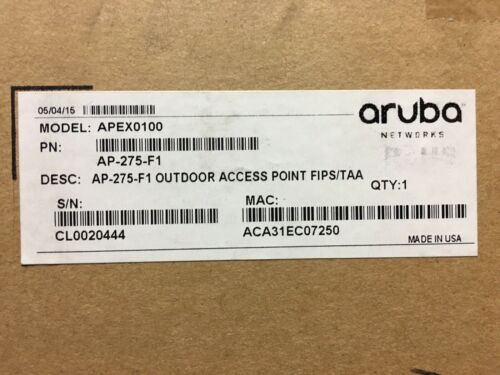 Aruba AP-275 Outdoor Wireless Access Point 3X3:3 802.11n JW178A