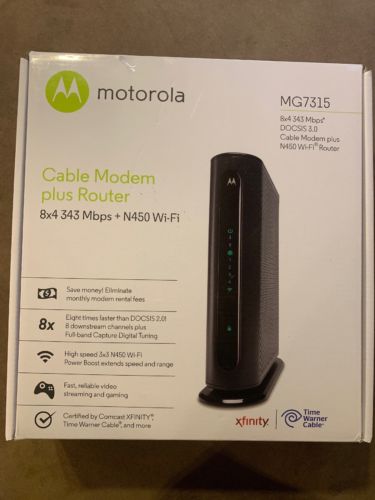 Motorola MG7315 Cable Modem plus Router, 8x4 343 Mbps + N450 Wi-Fi