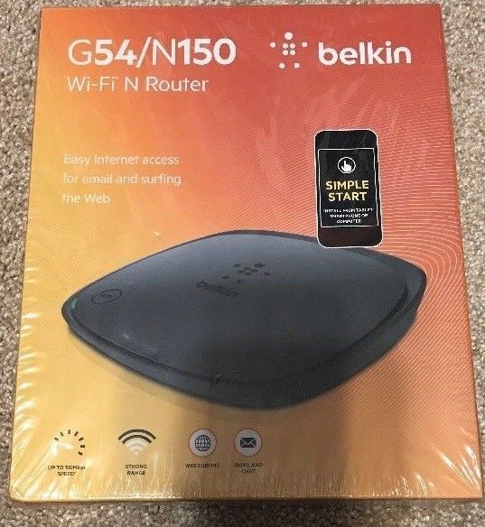 Belkin G54/N150 Wi-Fi Wireless N Router- New Factory Sealed!!