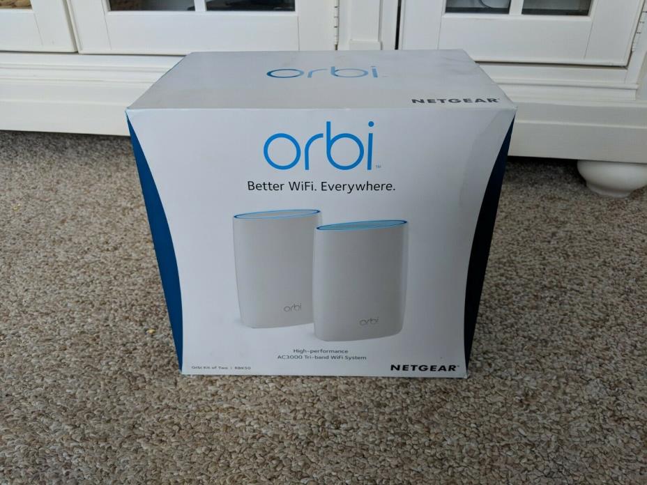 Pre Owned Netgear Orbi RBR50 & RBS50 Router & Satellite Bundle AC3000 Tri Band
