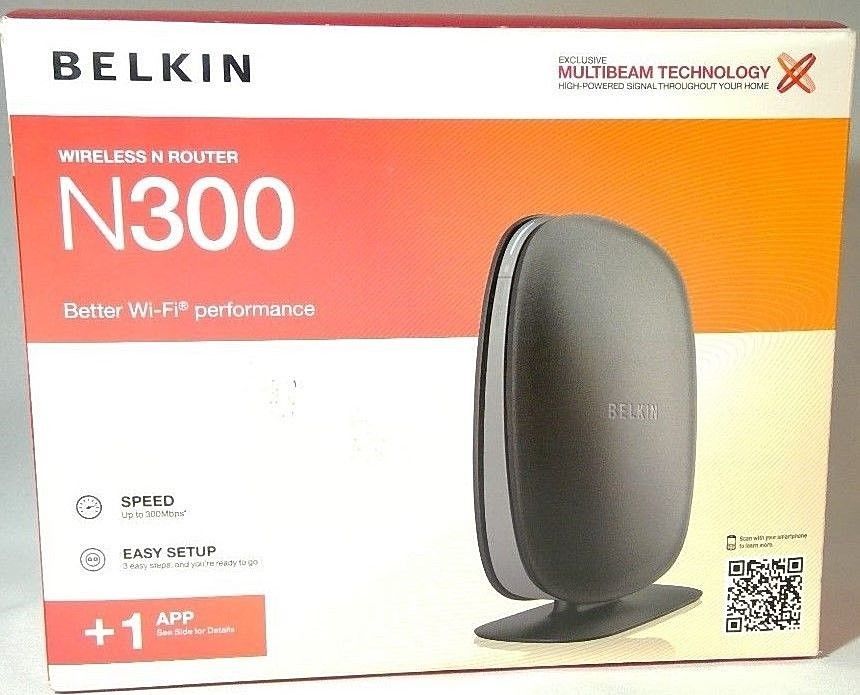 Belkin N300 300 Mbps 4-Port 10/100 Wireless N Router (F9K1002)
