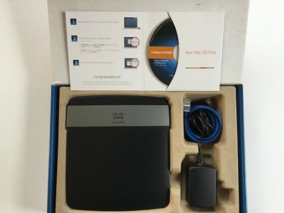 Cisco Linksys E2500 Wireless WiFi Advanced Dual Band N Router 300 Mbps + 4 Port