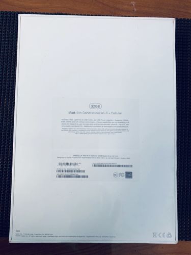 Apple iPad 6th Gen. 32GB, Wi-Fi + Cellular (Verizon), 9.7in - Space Gray - 3748