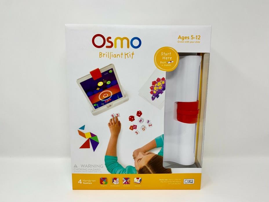 Osmo Brilliant Kit - iPad Base Included w/ Tangram Masterpiece Numbers & Newton