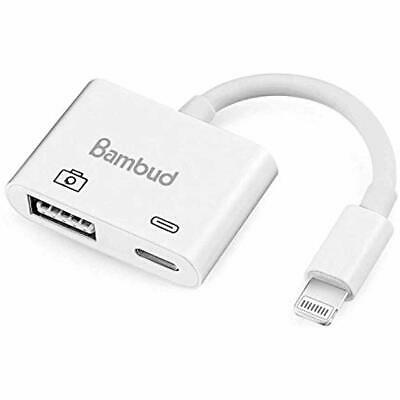 Bambud Compatible With IPhone IPad To USB Camera Adapter, 3.0 Female OTG Cable X